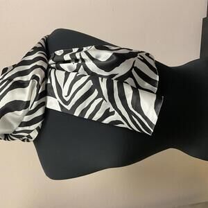 Zebra Print Satin Scarf